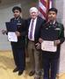 Primary view of [Conrad High School students hold ROTC certificates]