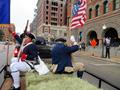 Primary view of [David Kinsey and Mike Petridis at Dallas Veterans Day parade]