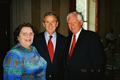 Photograph: [Fran Vick with President Bush and man at National Book Festival 2001]
