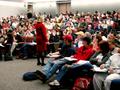 Photograph: [Gloria Cox teaches political science in UNT lecture hall, 2]