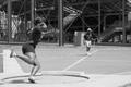 Photograph: [Alana Tyler competes in shot put event, 5]