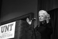 Photograph: [Ann Richards speaks during Distinguished Lecture Series, 1]