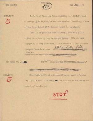 Primary view of object titled '[News Script: Kennedys]'.