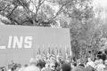 Photograph: [Ronald Reagan and men at political rally]