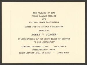 Primary view of object titled '[Card and envelope from Historic Waco Foundation]'.