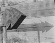 Photograph: [An arrow sign at the Meadowbrook Drive-in]