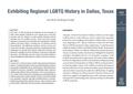 Article: Exhibiting Regional LGBTQ History in Dallas, Texas