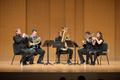 Photograph: [Students perform "Brass Quintet No. 1, Op. 73"]