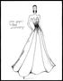 Primary view of [Sketch created by Michael Faircloth of a dress with embrodered cinched waist]