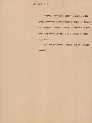 Primary view of object titled '[News Script: Jail escape]'.