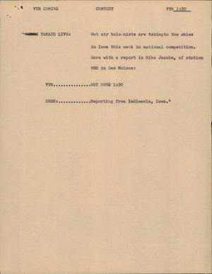 Primary view of object titled '[News Script: Contest]'.