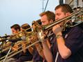 Photograph: [One O'Clock Lab Band trombones perform at Umbria Jazz 2008, 2]