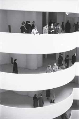 Primary view of object titled '[A view of guests at the Guggenheim, 5]'.