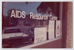 Primary view of object titled '[Front of the AIDS Resource Center.]'.
