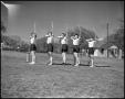 Photograph: [Women athletic team practicing archery]