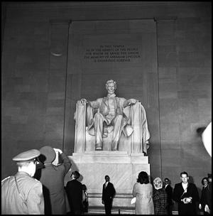 Primary view of object titled '[AFROTC at Lincoln Memorial]'.