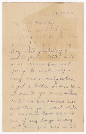 Primary view of object titled '[Letter from Irene Williams to B. M. Williams, February 11, 1923]'.