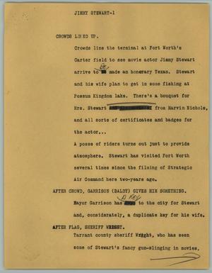 Primary view of object titled '[News Script: Jimmy Stewart]'.