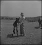 Photograph: [Man petting a young horse]
