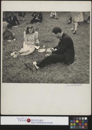 Primary view of object titled '[Wedding guests eat after the ceremony(1)]'.
