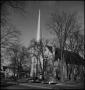 Photograph: [Side and front of a tall church]