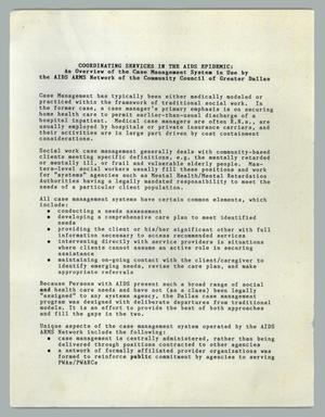 Primary view of object titled '[Overview: Coordinating Services in the AIDS Epidemic]'.