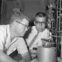 Photograph: [Two male chemistry students conducting research]