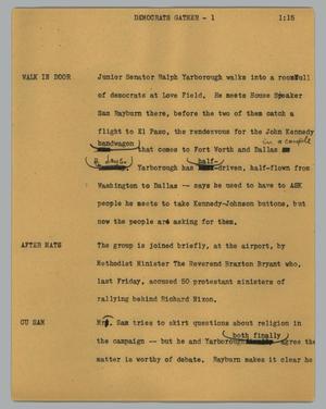 Primary view of object titled '[News Script: Democrats gather]'.