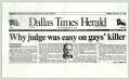 Clipping: [Newspaper clipping: Why judge was easy on gays' killers]