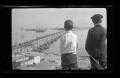 Primary view of [Byrd III and his brother John Williams overlook a pier]