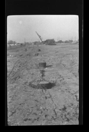 Primary view of object titled '[Stumps on a construction site]'.