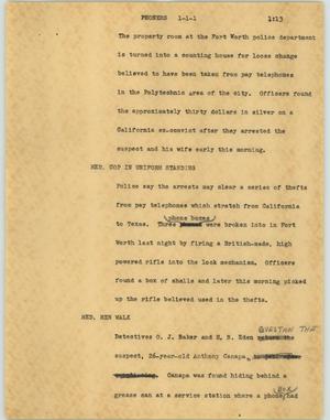 Primary view of object titled '[News Script: Phoners]'.