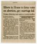 Primary view of [Clipping: Efforts in House to force votes on abortion, gay marriage fail]