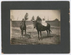 Primary view of object titled '[Photograph of a young girl on a horse]'.