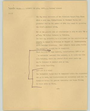 Primary view of object titled '[News Script: Fairmont Dallas]'.