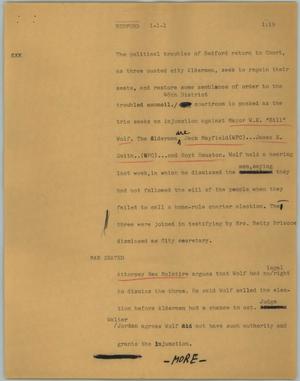 Primary view of object titled '[News Script: Bedford]'.