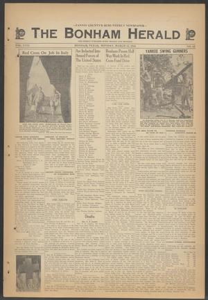 Primary view of object titled 'The Bonham Herald (Bonham, Tex.), Vol. 17, No. 63, Ed. 1 Monday, March 13, 1944'.