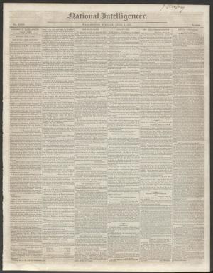 Primary view of object titled 'National Intelligencer. (Washington [D.C.]), Vol. 48, No. 6908, Ed. 1 Tuesday, April 6, 1847'.