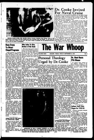Primary view of object titled 'The War Whoop (Abilene, Tex.), Vol. 31, No. 2, Ed. 1, Friday, September 18, 1953'.