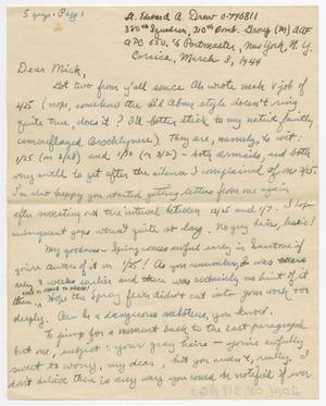 Primary view of object titled '[Letter from Lt. Edward Drew to Mickey McLernon, March 3, 1944]'.
