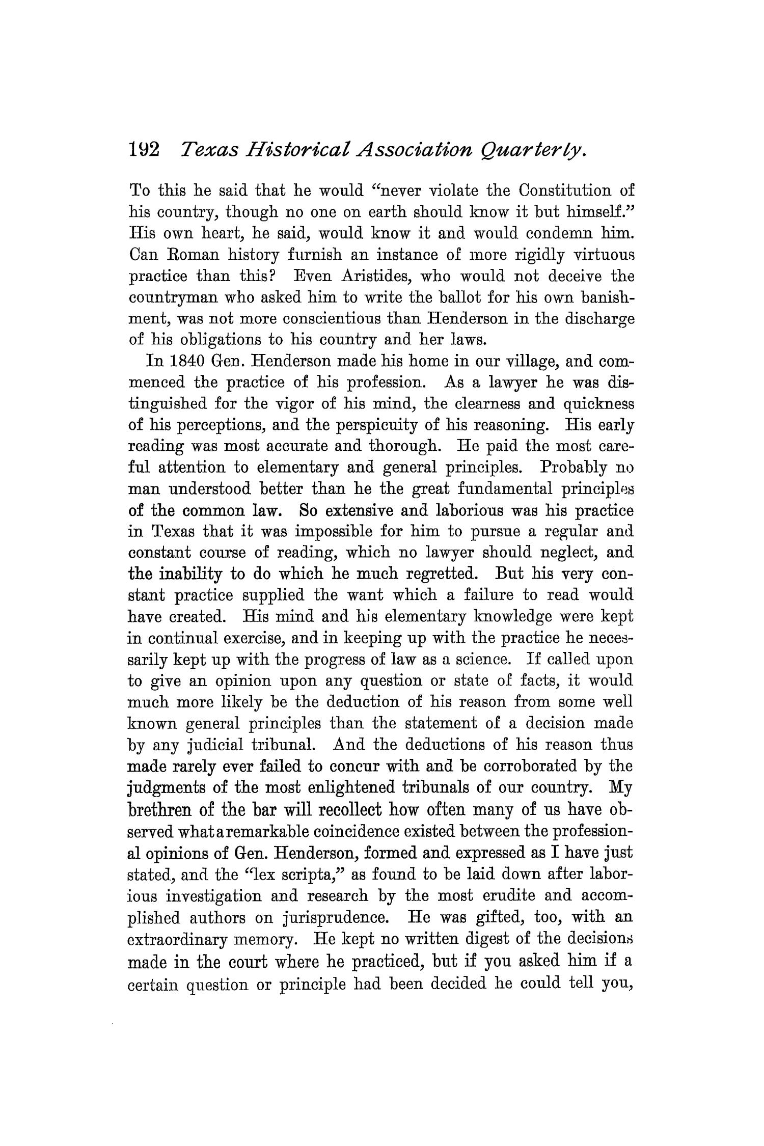 The Quarterly of the Texas State Historical Association, Volume 1, July 1897 - April, 1898
                                                
                                                    192
                                                