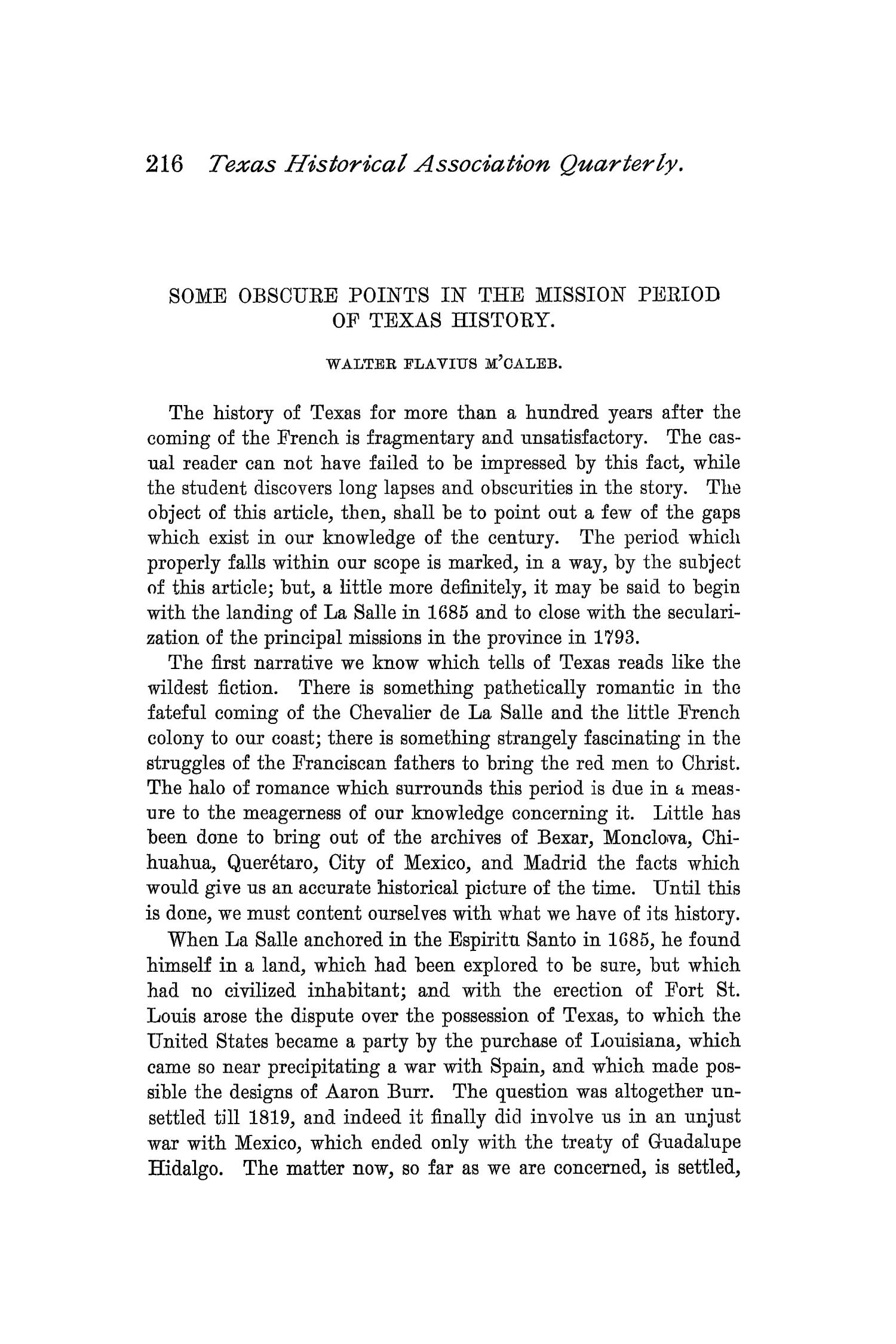 The Quarterly of the Texas State Historical Association, Volume 1, July 1897 - April, 1898
                                                
                                                    216
                                                