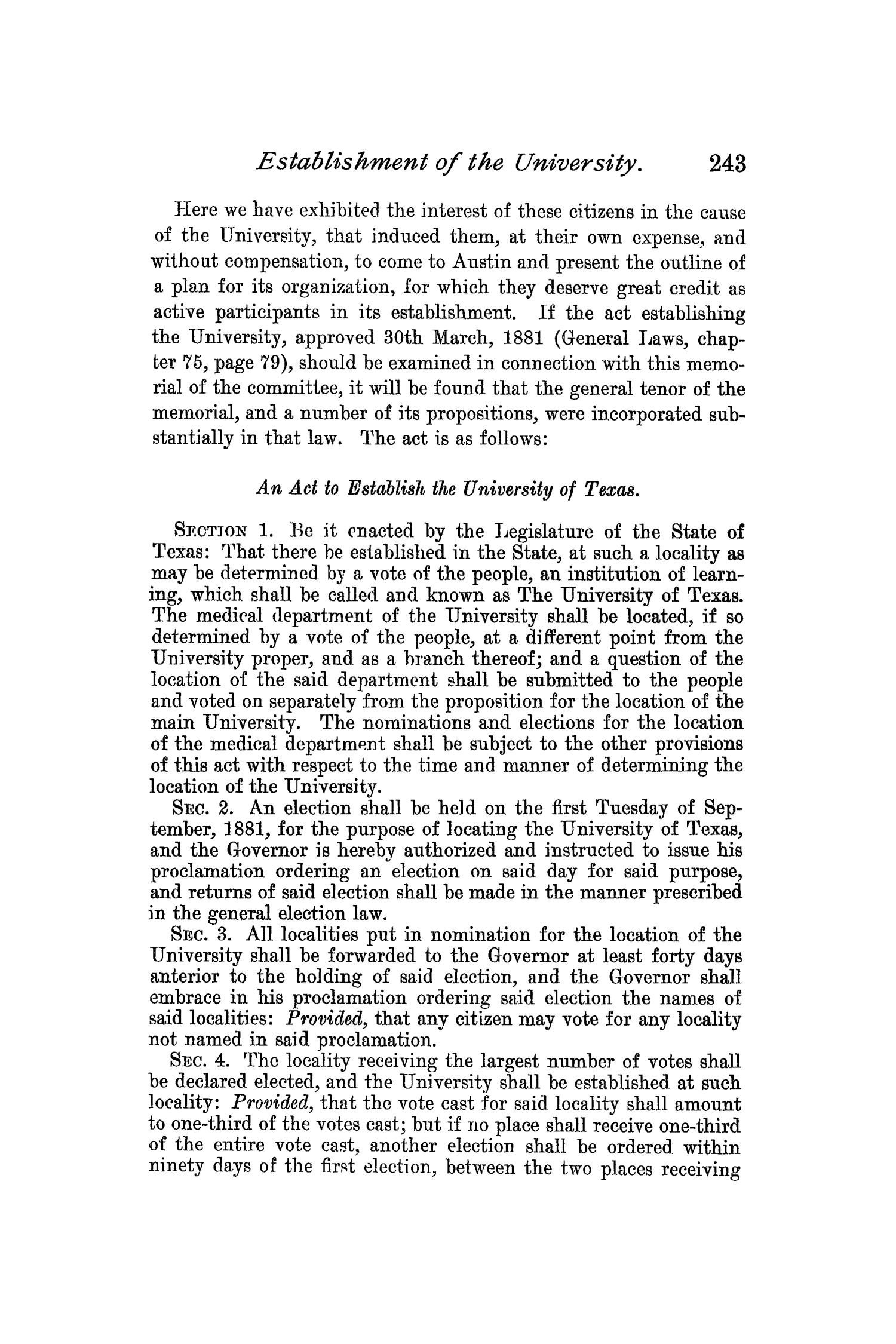 The Quarterly of the Texas State Historical Association, Volume 1, July 1897 - April, 1898
                                                
                                                    243
                                                