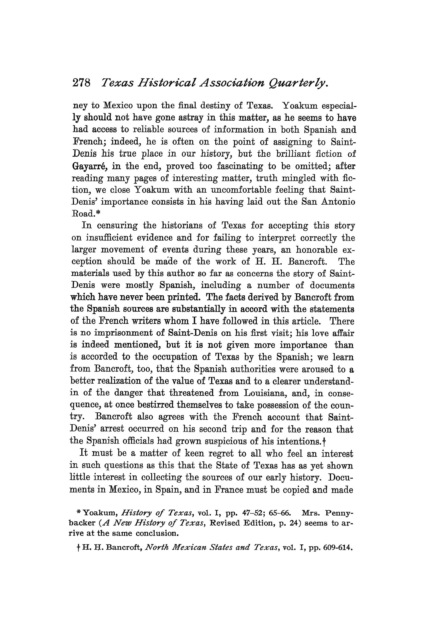 The Quarterly of the Texas State Historical Association, Volume 1, July 1897 - April, 1898
                                                
                                                    278
                                                