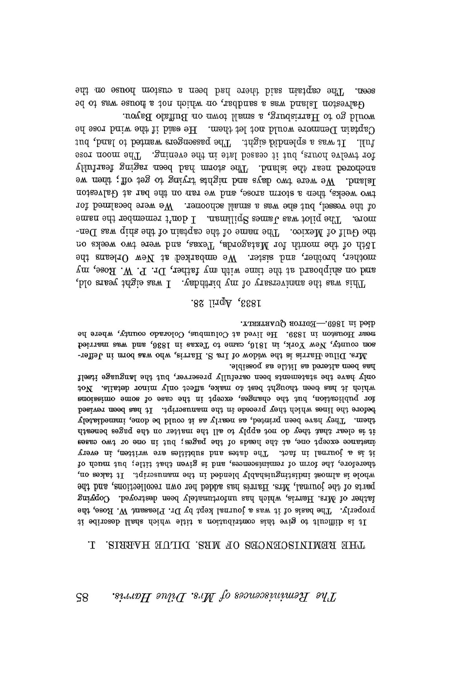 The Quarterly of the Texas State Historical Association, Volume 4, July 1900 - April, 1901
                                                
                                                    85
                                                