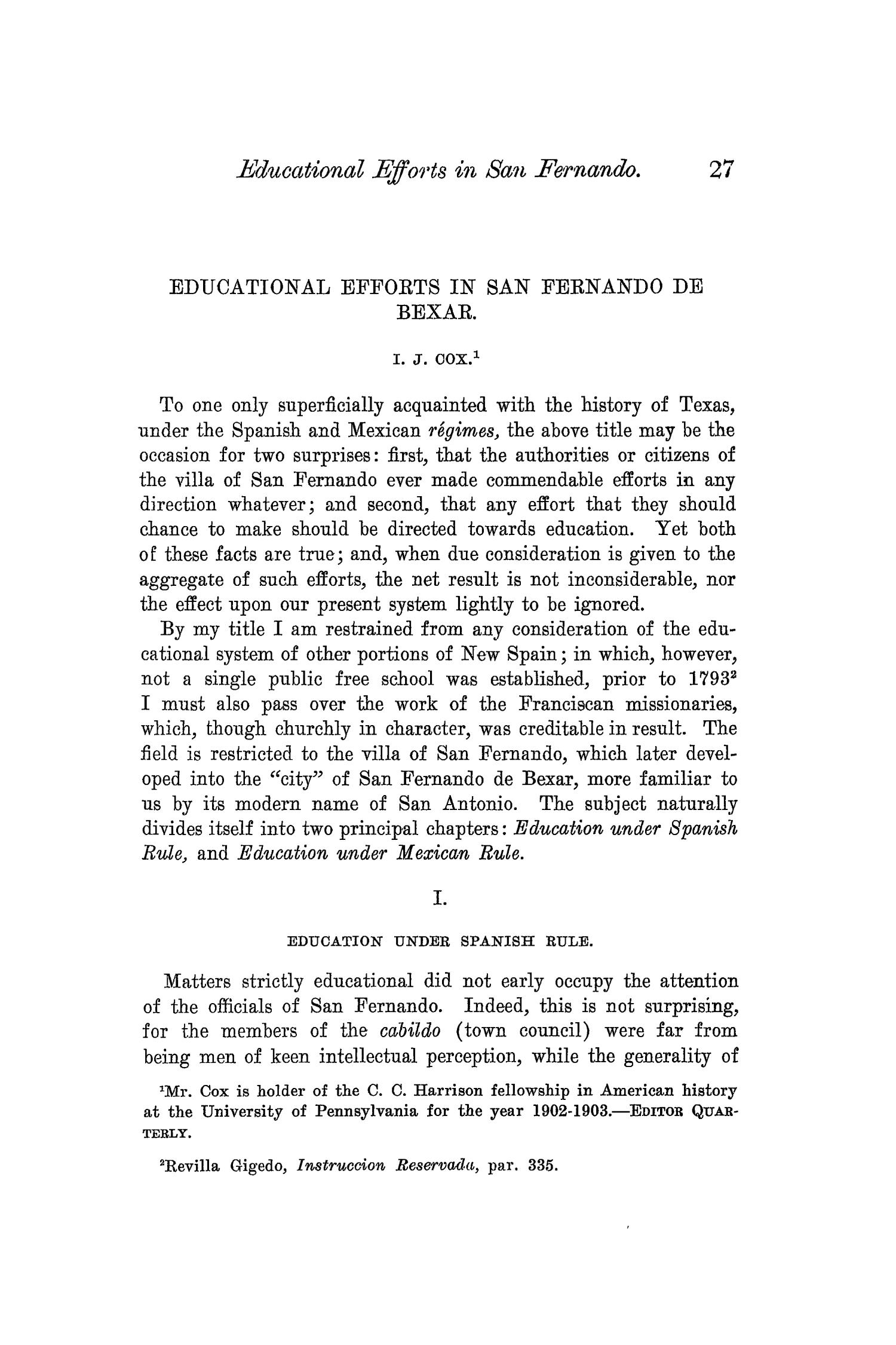 The Quarterly of the Texas State Historical Association, Volume 6, July 1902 - April, 1903
                                                
                                                    27
                                                