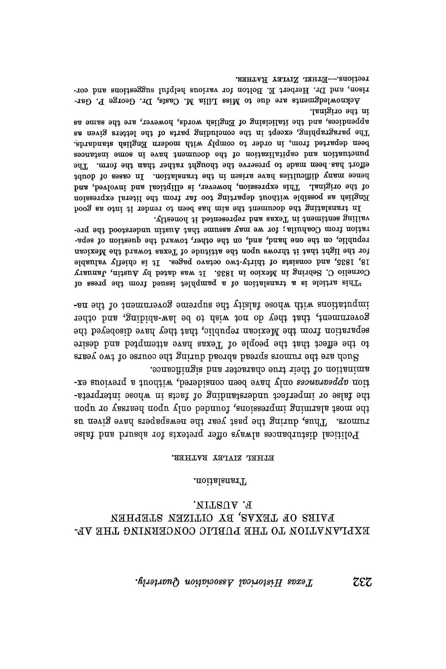 The Quarterly of the Texas State Historical Association, Volume 8, July 1904 - April, 1905
                                                
                                                    232
                                                