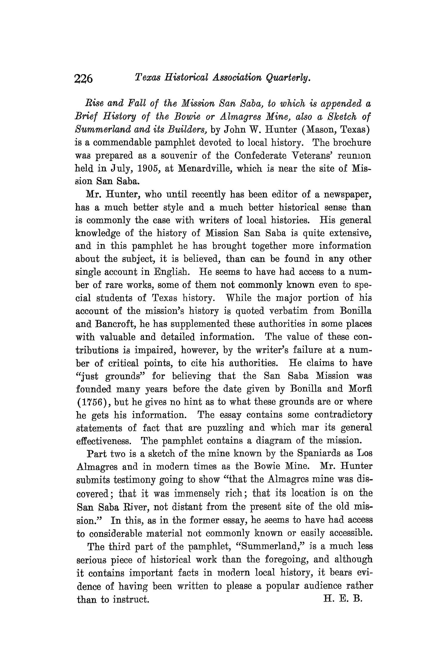 The Quarterly of the Texas State Historical Association, Volume 9, July 1905 - April, 1906
                                                
                                                    226
                                                