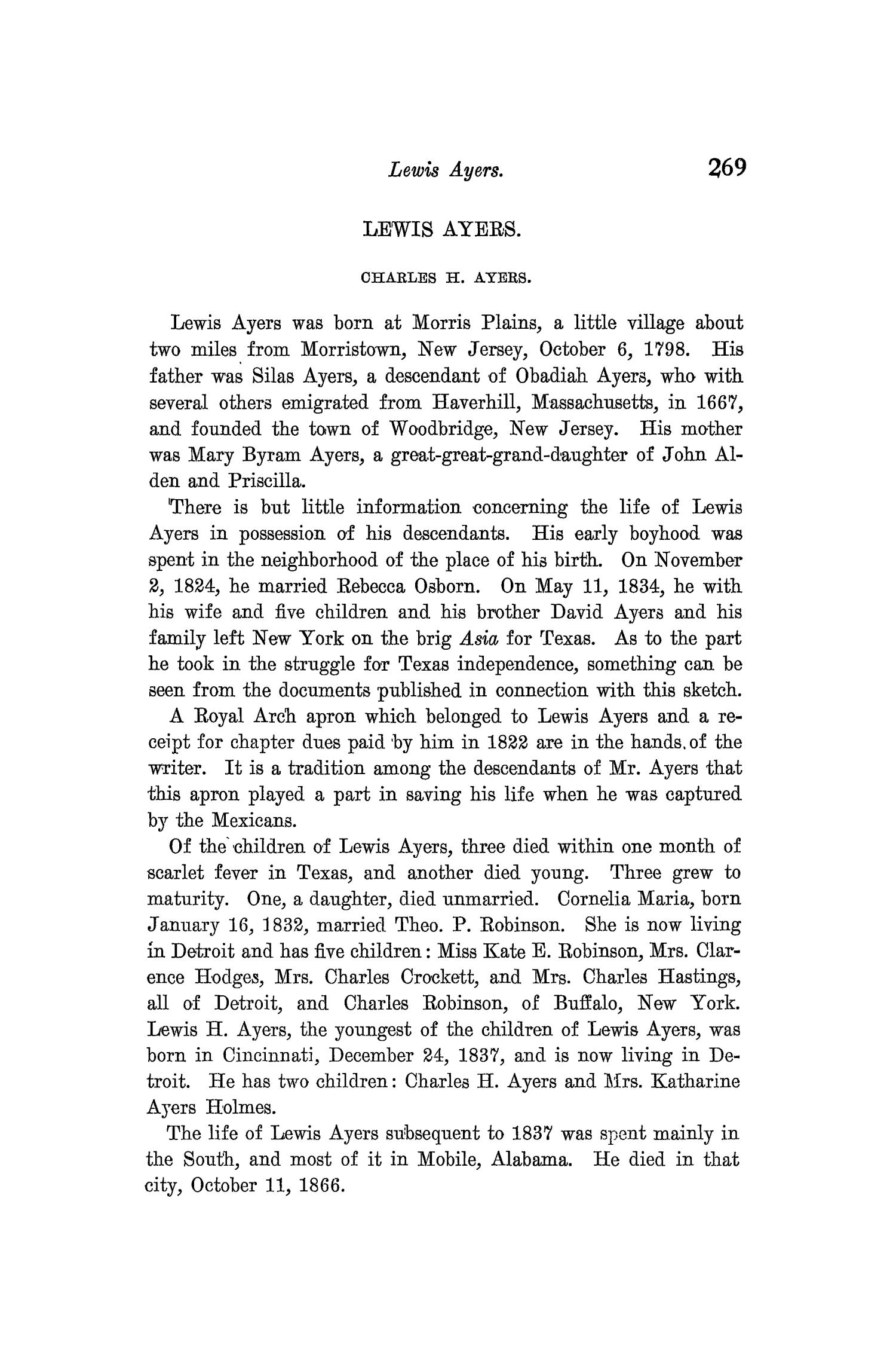 The Quarterly of the Texas State Historical Association, Volume 9, July 1905 - April, 1906
                                                
                                                    269
                                                