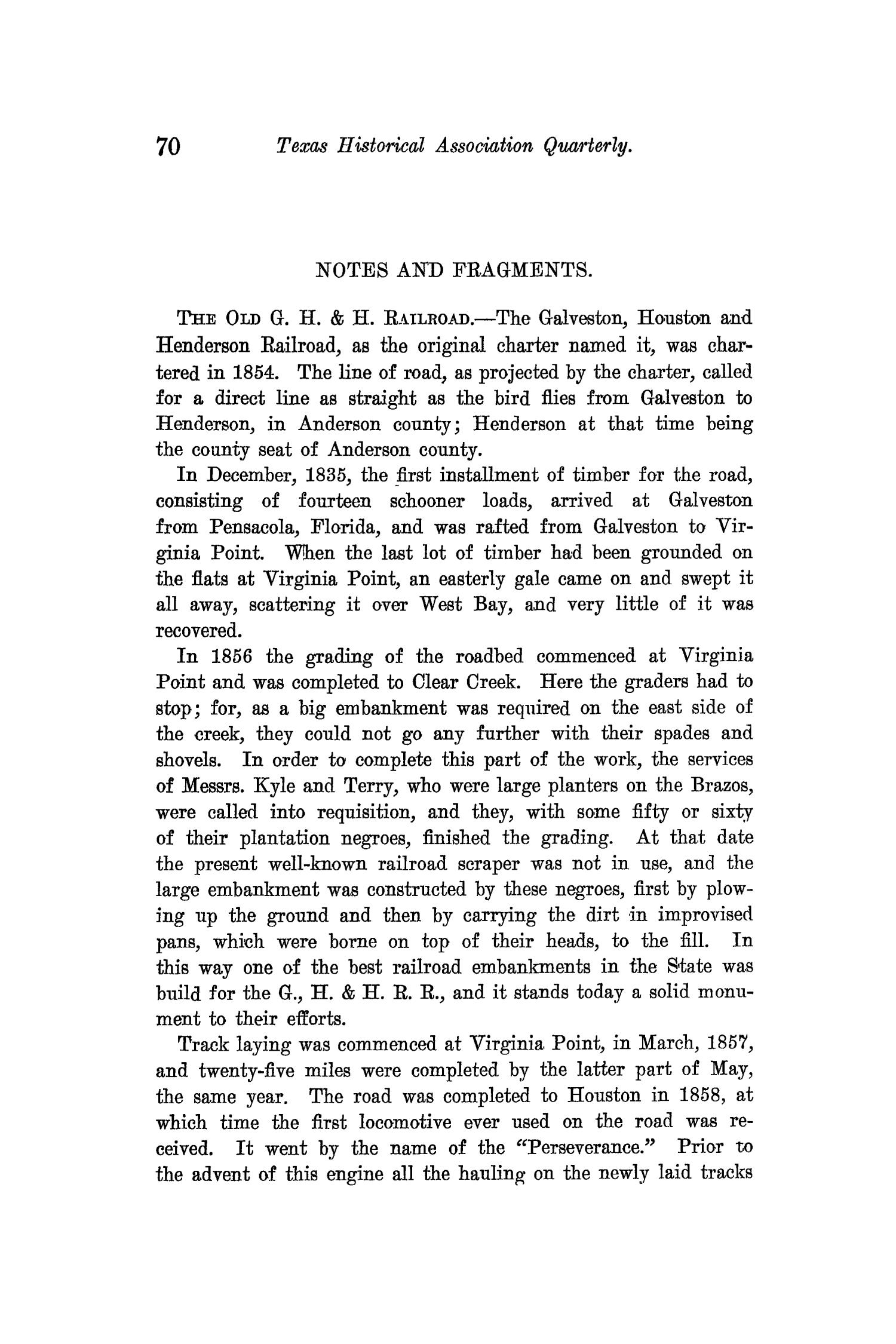 The Quarterly of the Texas State Historical Association, Volume 11, July 1907 - April, 1908
                                                
                                                    70
                                                